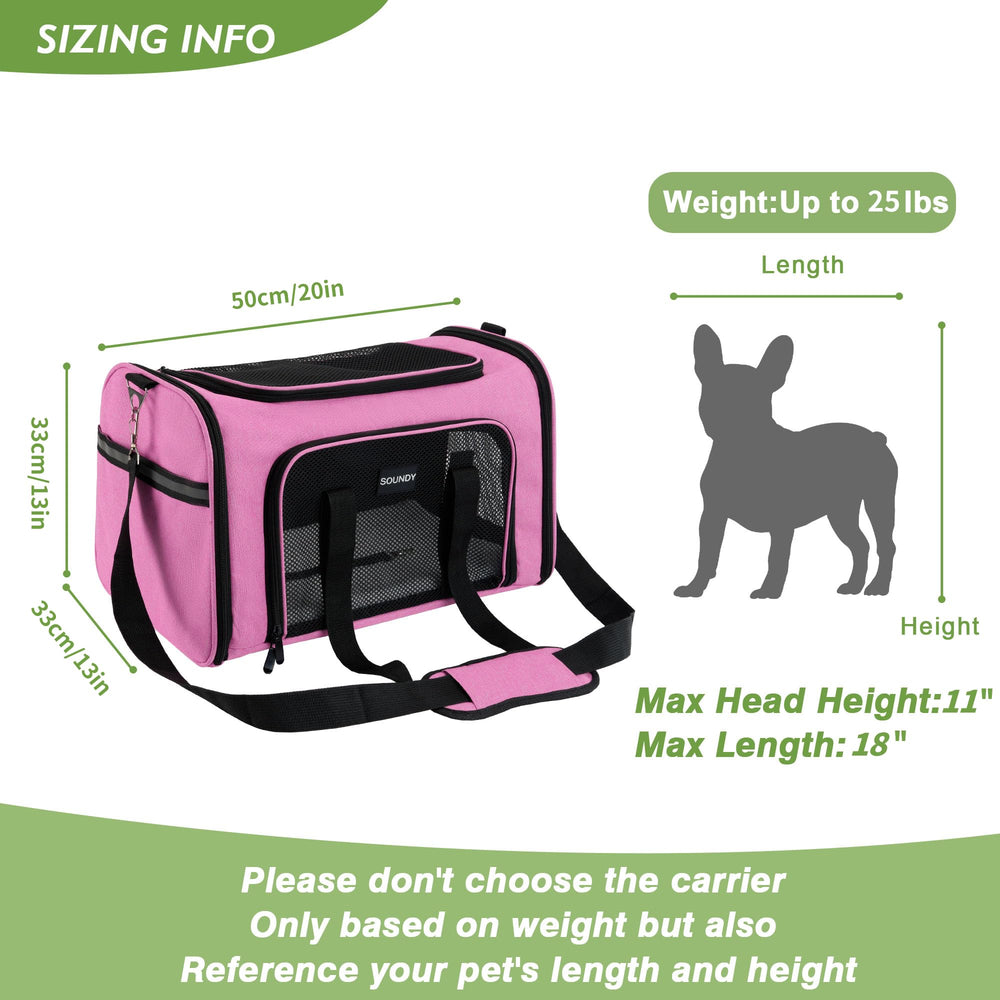 Soundy Large Pink Cat Carrier folded flat for compact storage