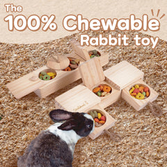 southink patented puzzle foraging rabbit toy close-up