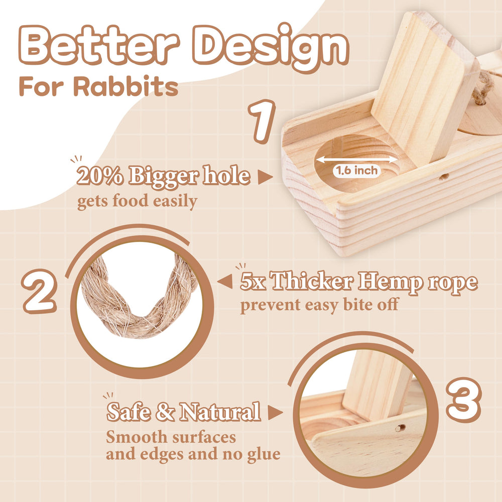 southink solid wood construction close-up underscores durability for active rabbits