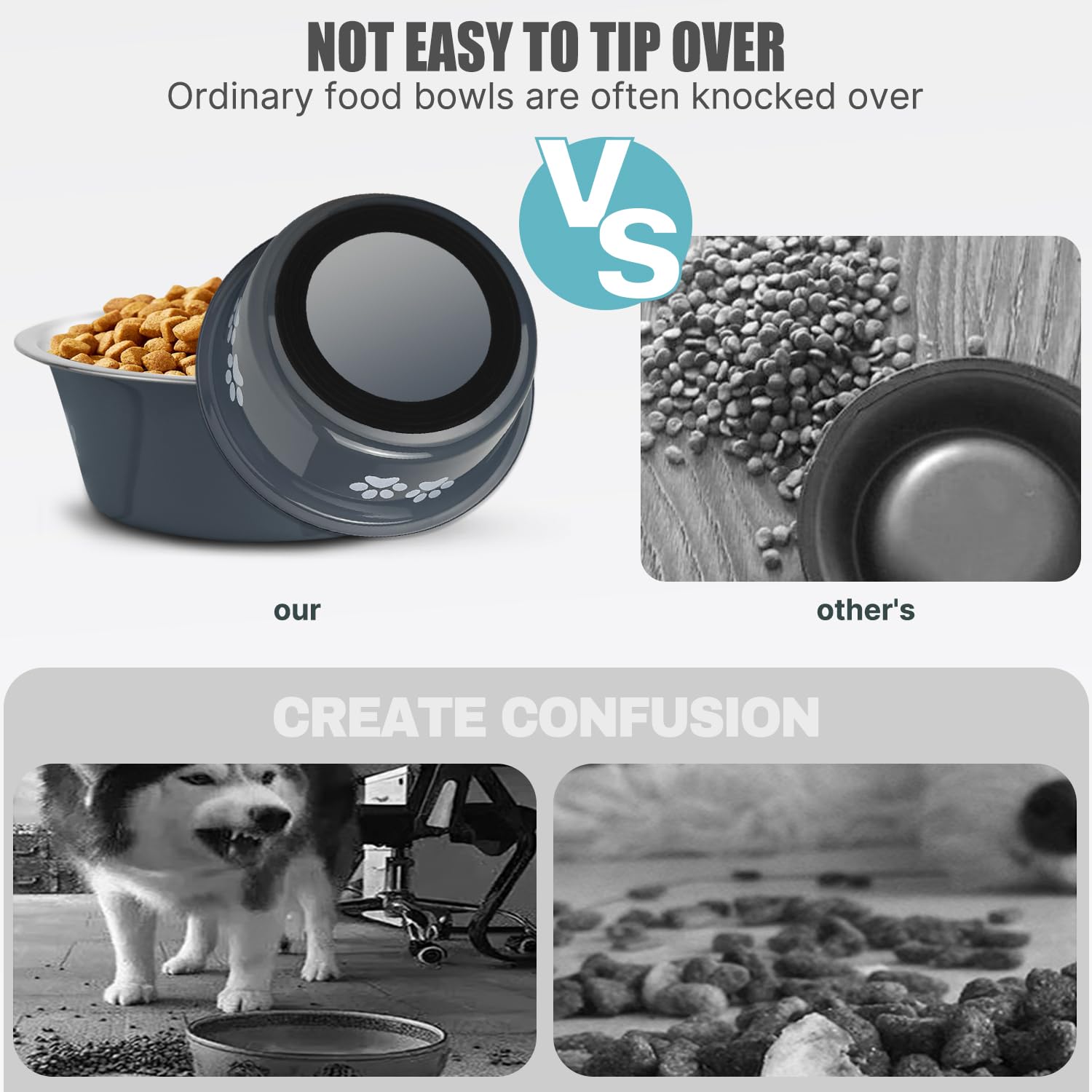 SOUXU 53oz capacity bowl keeps meals and water in one place