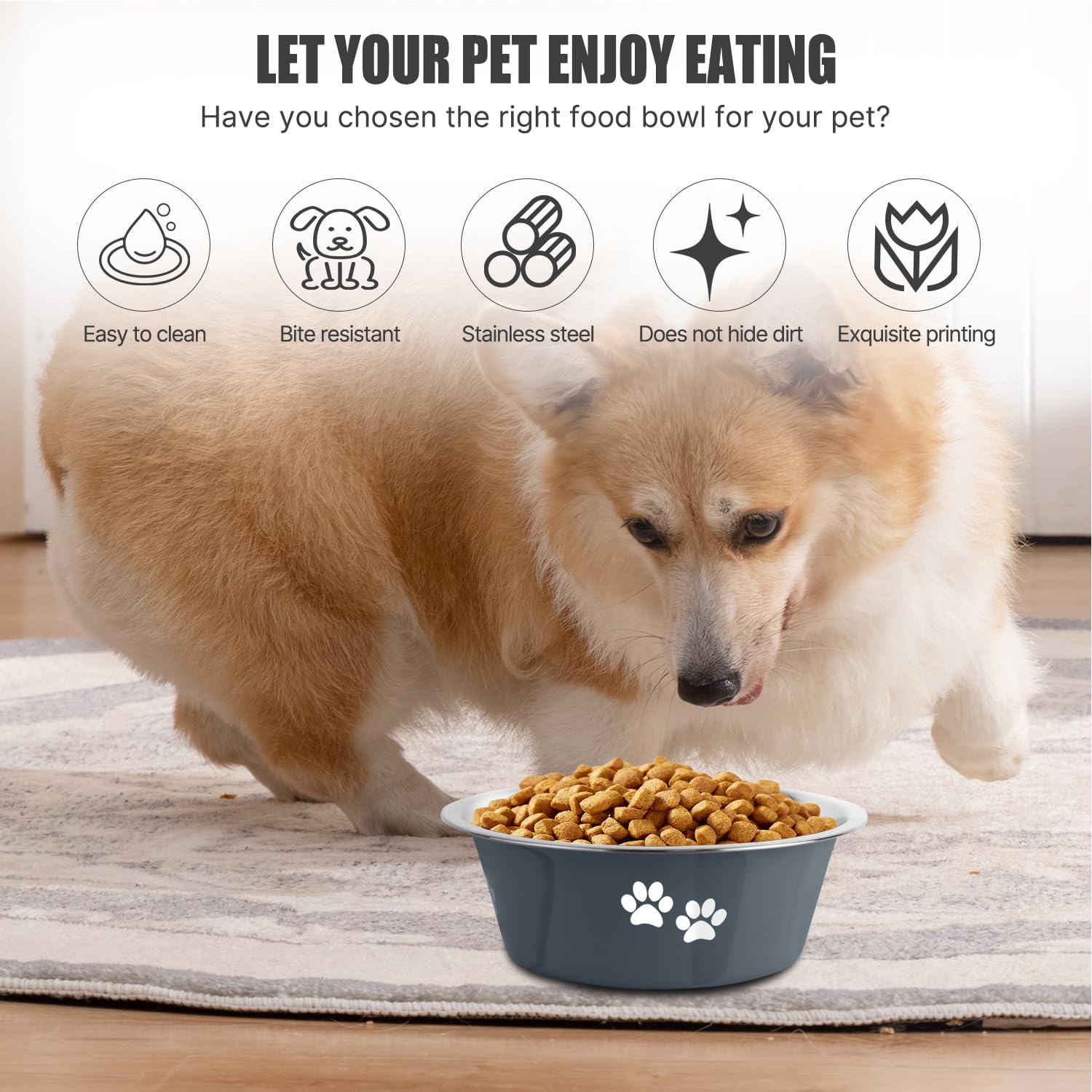SOUXU stainless steel bowl is easy to clean after messy meals