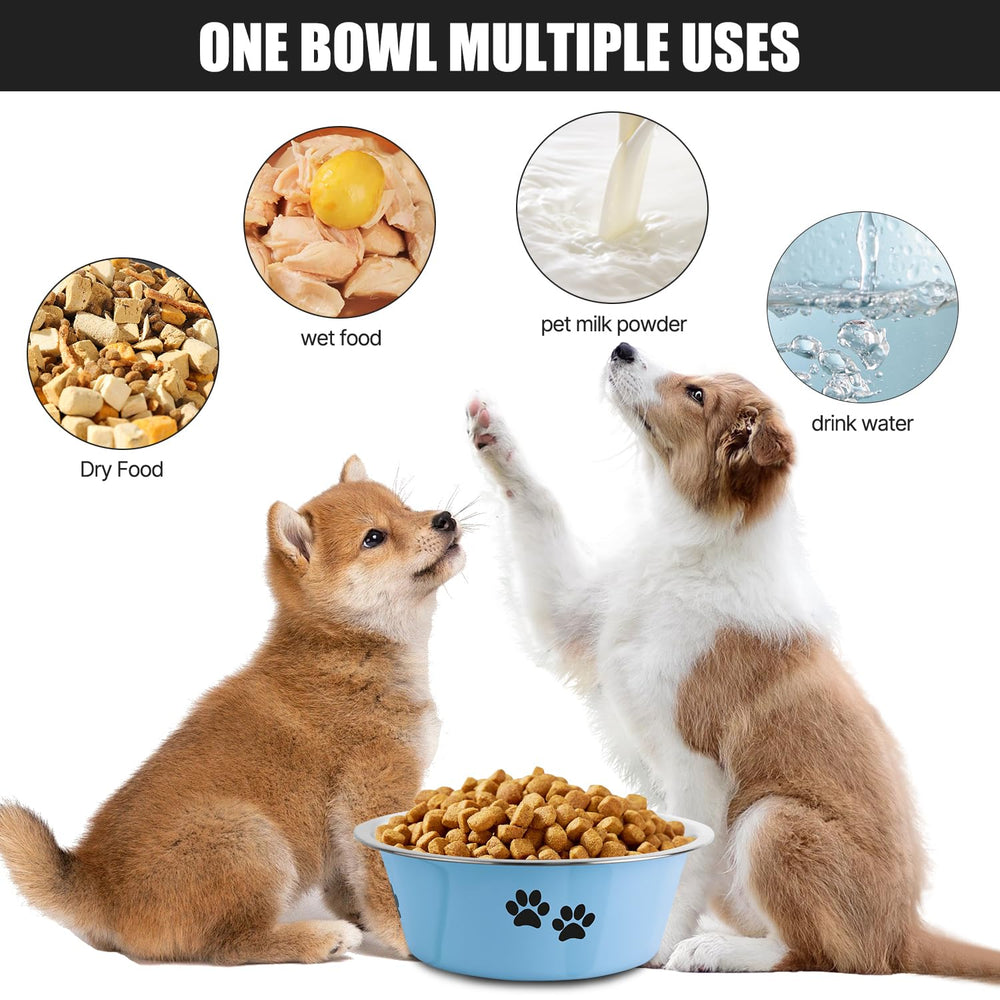 SOUXU stainless steel dog bowl with silicone chassis for non-slip stability during meals.