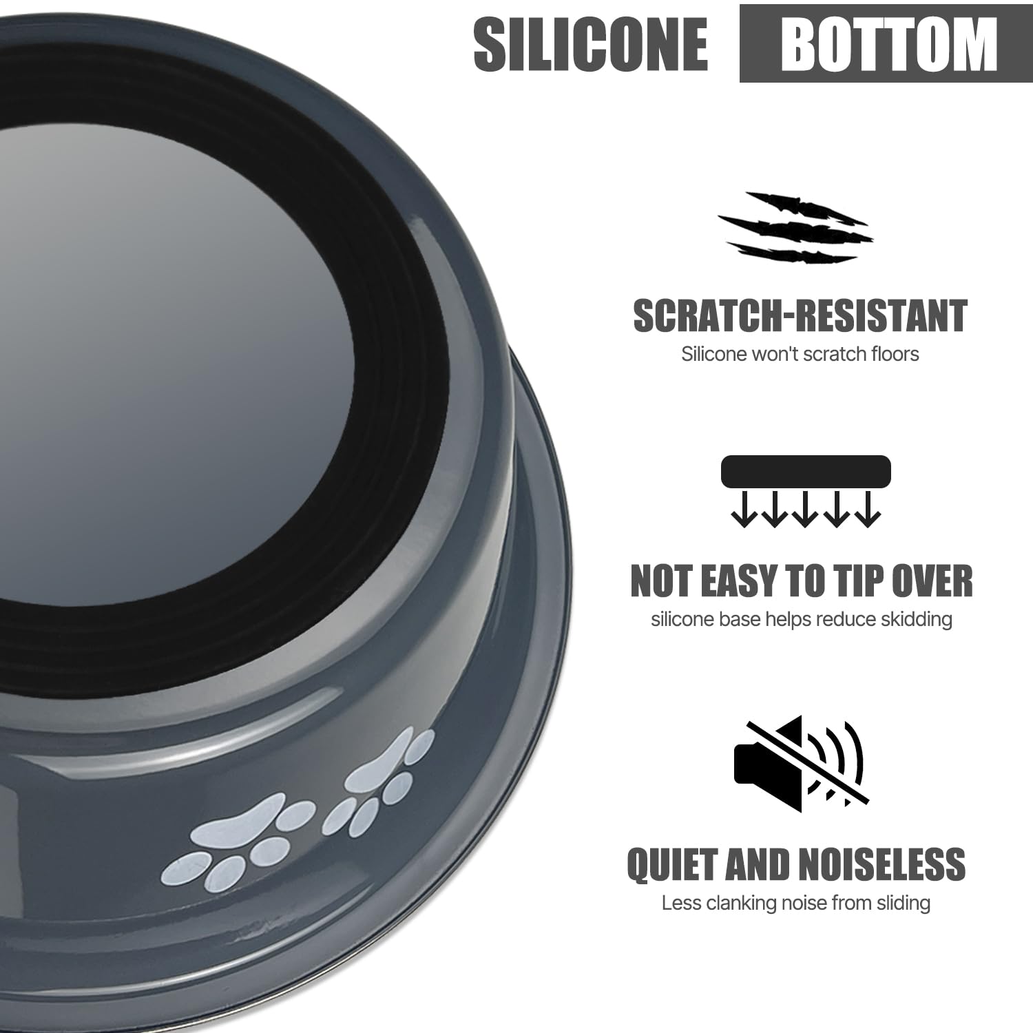 SOUXU dog bowl with silicone chassis for quiet, stable feeding
