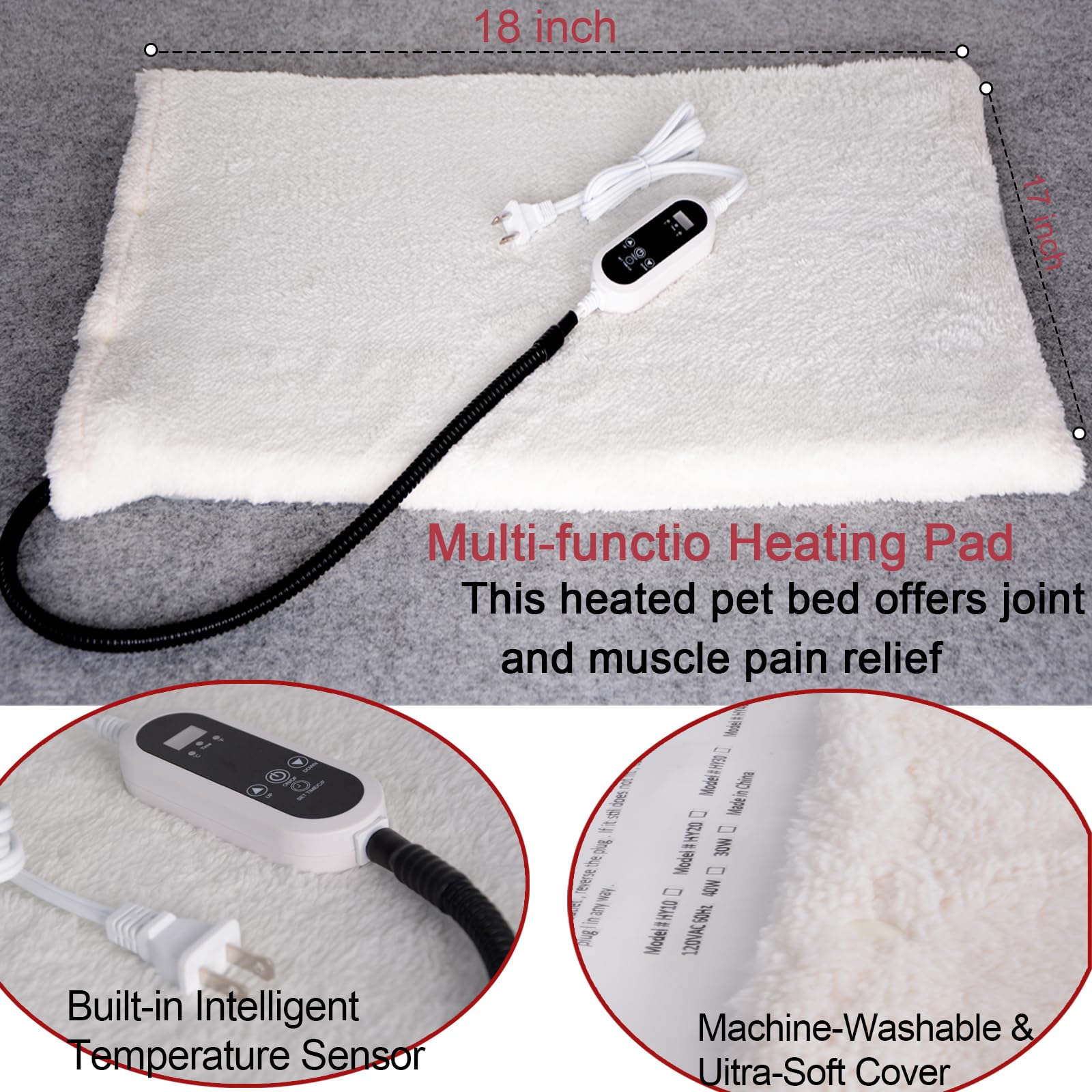 SOVPAIT soft washable fleece cover keeps the bed clean and comfy.