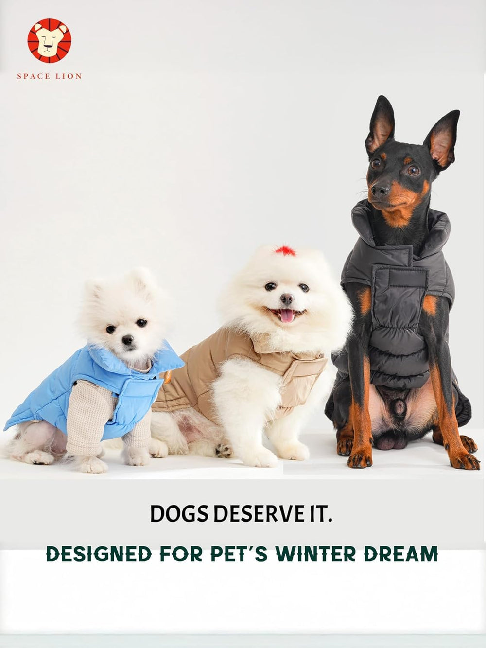 Space Lion down-filled coat with five-layer structure emphasizes lightweight warmth without bulk.
