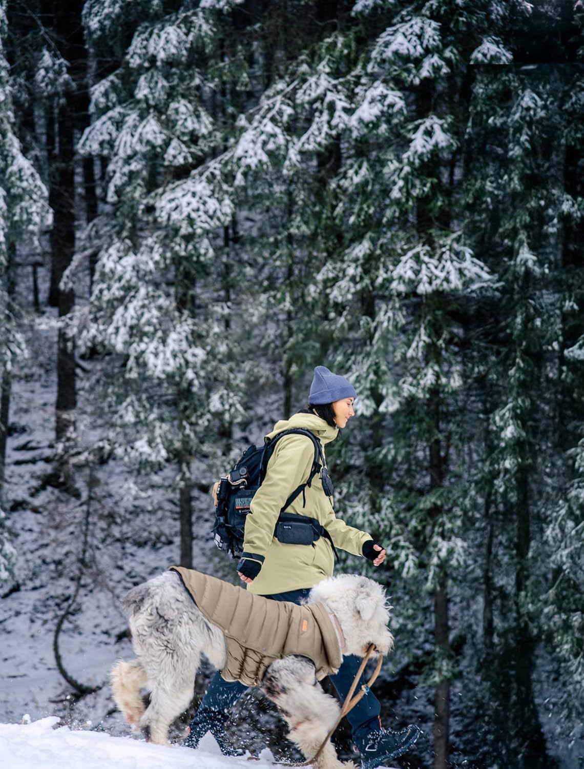 Space Lion dog puffer jacket water-repellent and windproof exterior.