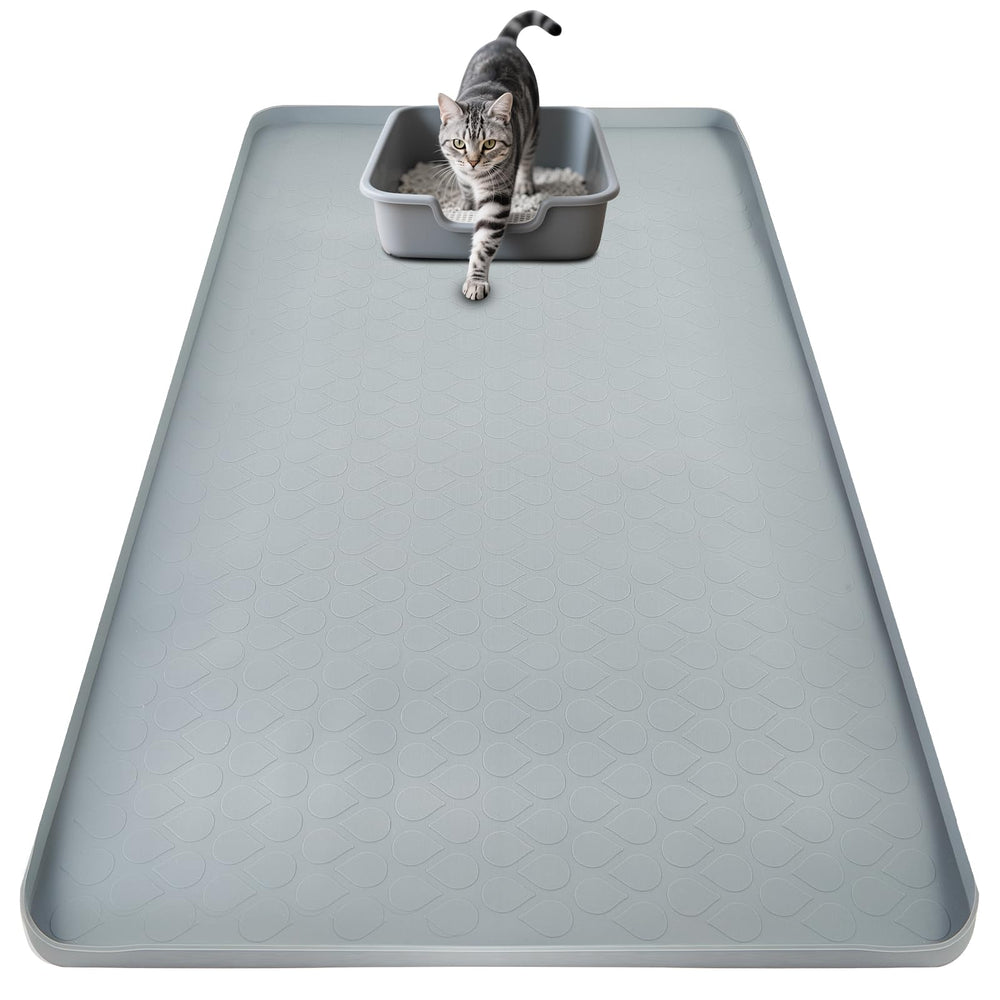 SpaceTime 34x22 large cat litter mat shows wide coverage