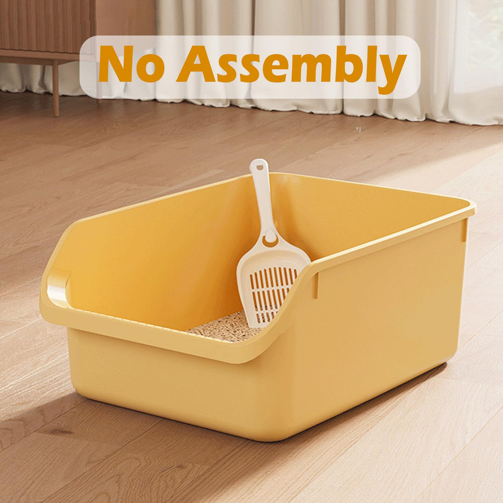 SpaceTime litter box features anti-diffusion design to reduce mess during digging.
