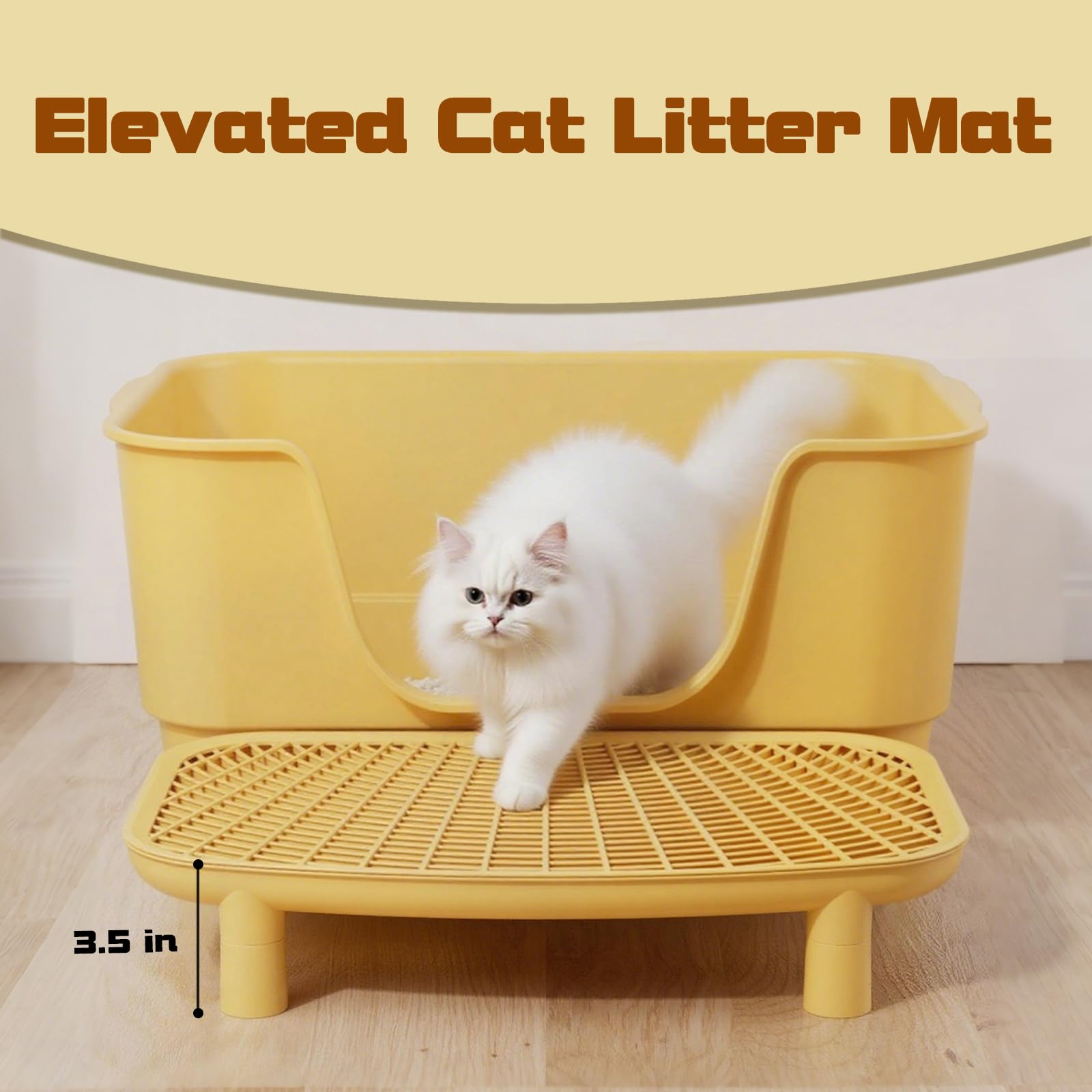 SpaceTime cat litter mat double-layer design traps litter effectively