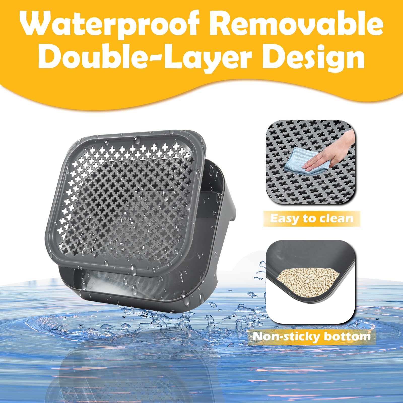 SpaceTime litter mat washable-durable design is easy to rinse or vacuum