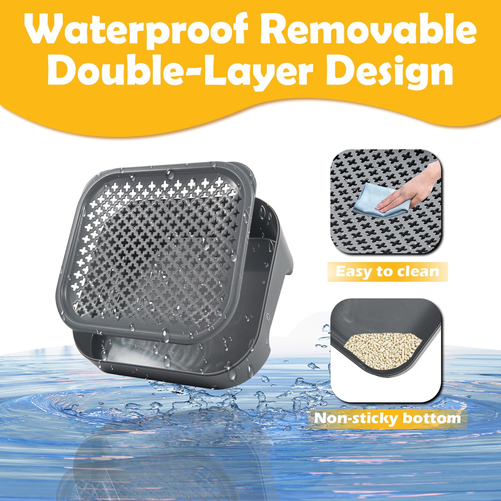 SpaceTime litter mat washable-durable design is easy to rinse or vacuum