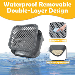 SpaceTime litter mat washable-durable design is easy to rinse or vacuum