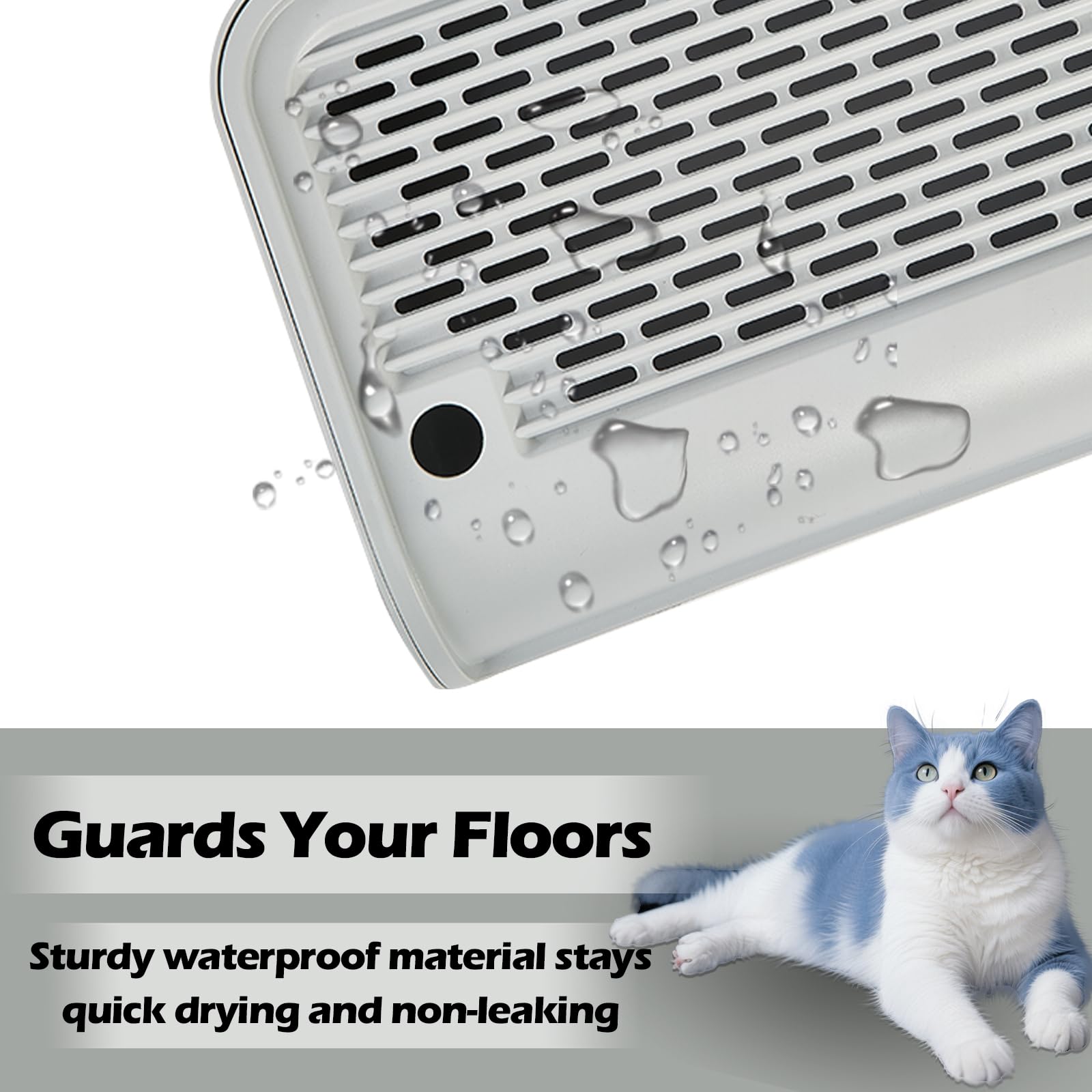 SpaceTime arc-shaped mat fits under most litter boxes for easy setup
