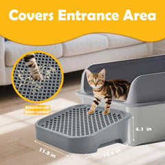 SpaceTime litter mat textured surface traps litter from paws after each use
