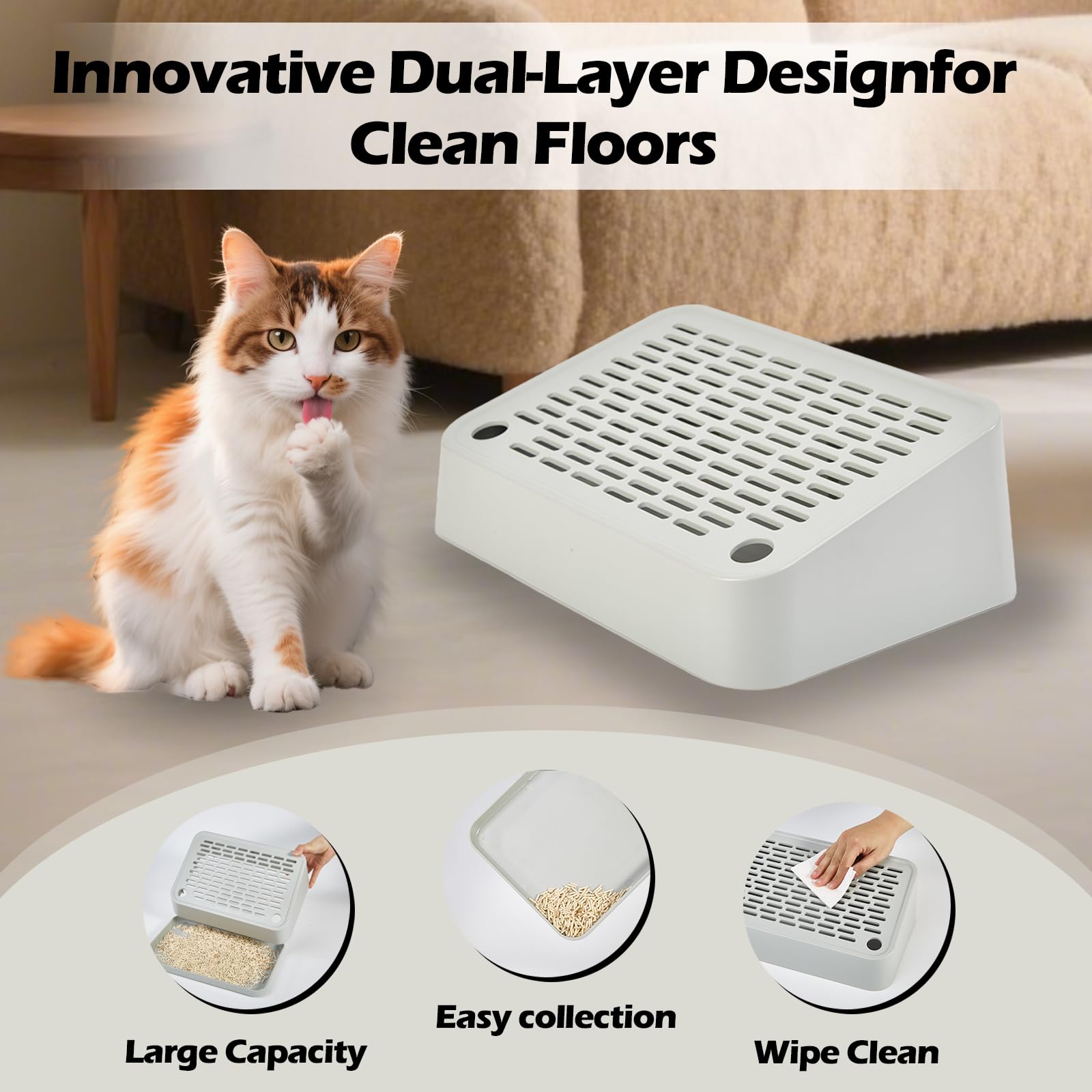 SpaceTime Soft Paw-Friendly Litter Mat offers gentle comfort for paws.