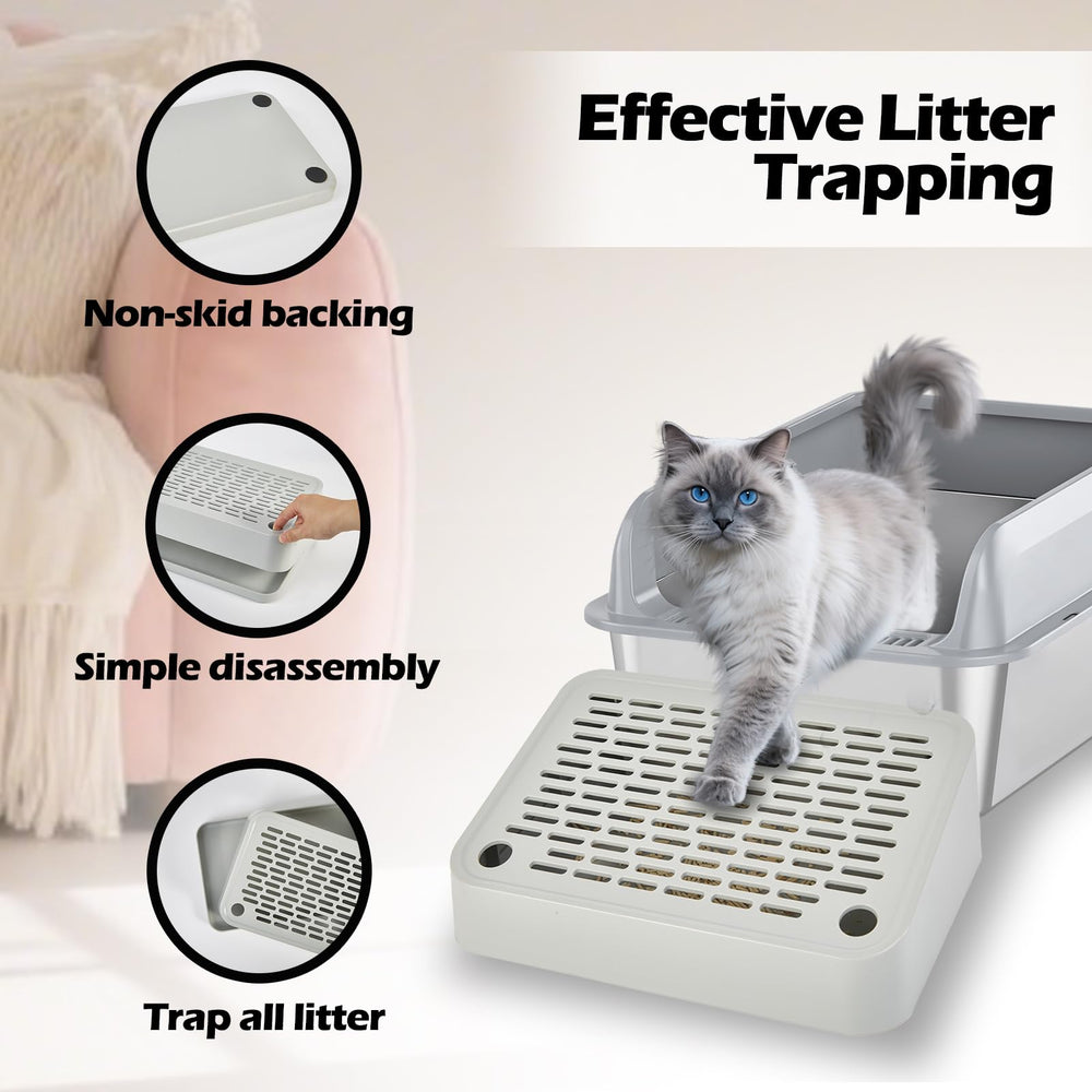 SpaceTime Washable Durable Cat Litter Mat resists wear and cleans quickly.