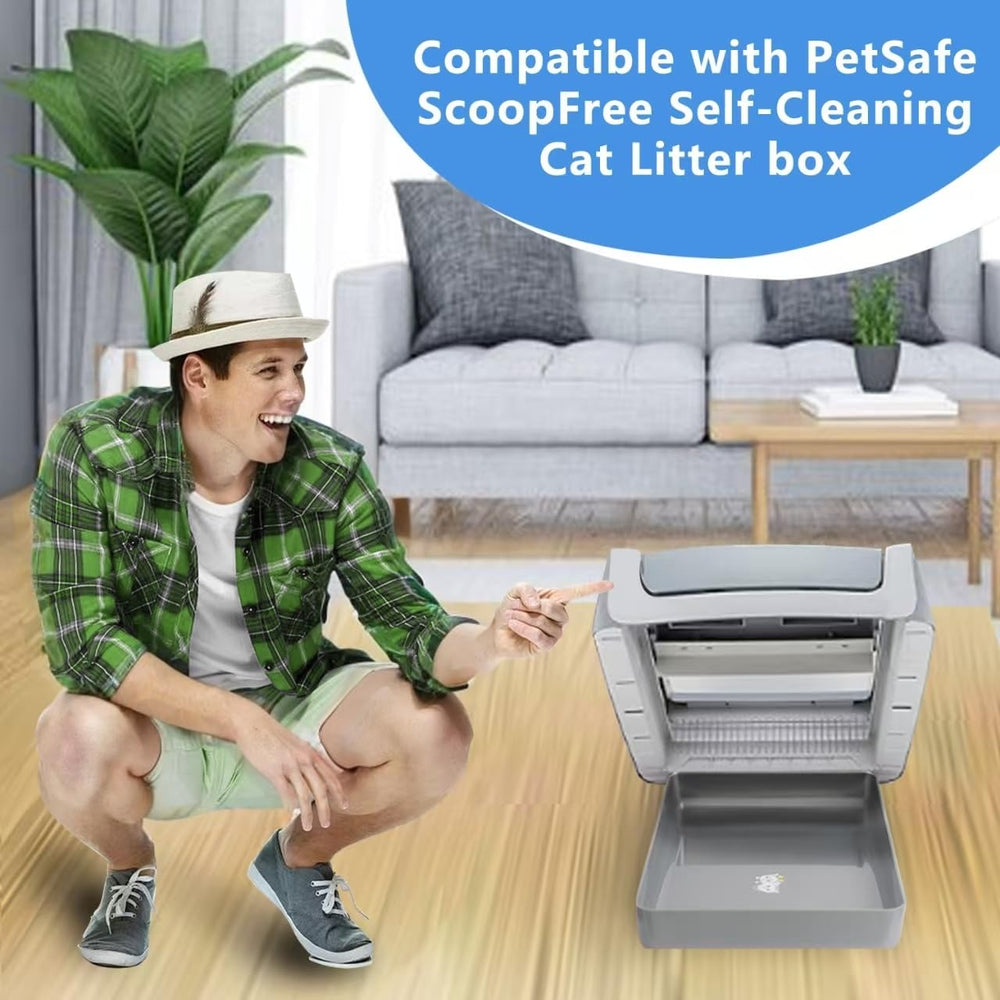 Spacious design cat litter tray securely contains waste for busy homes