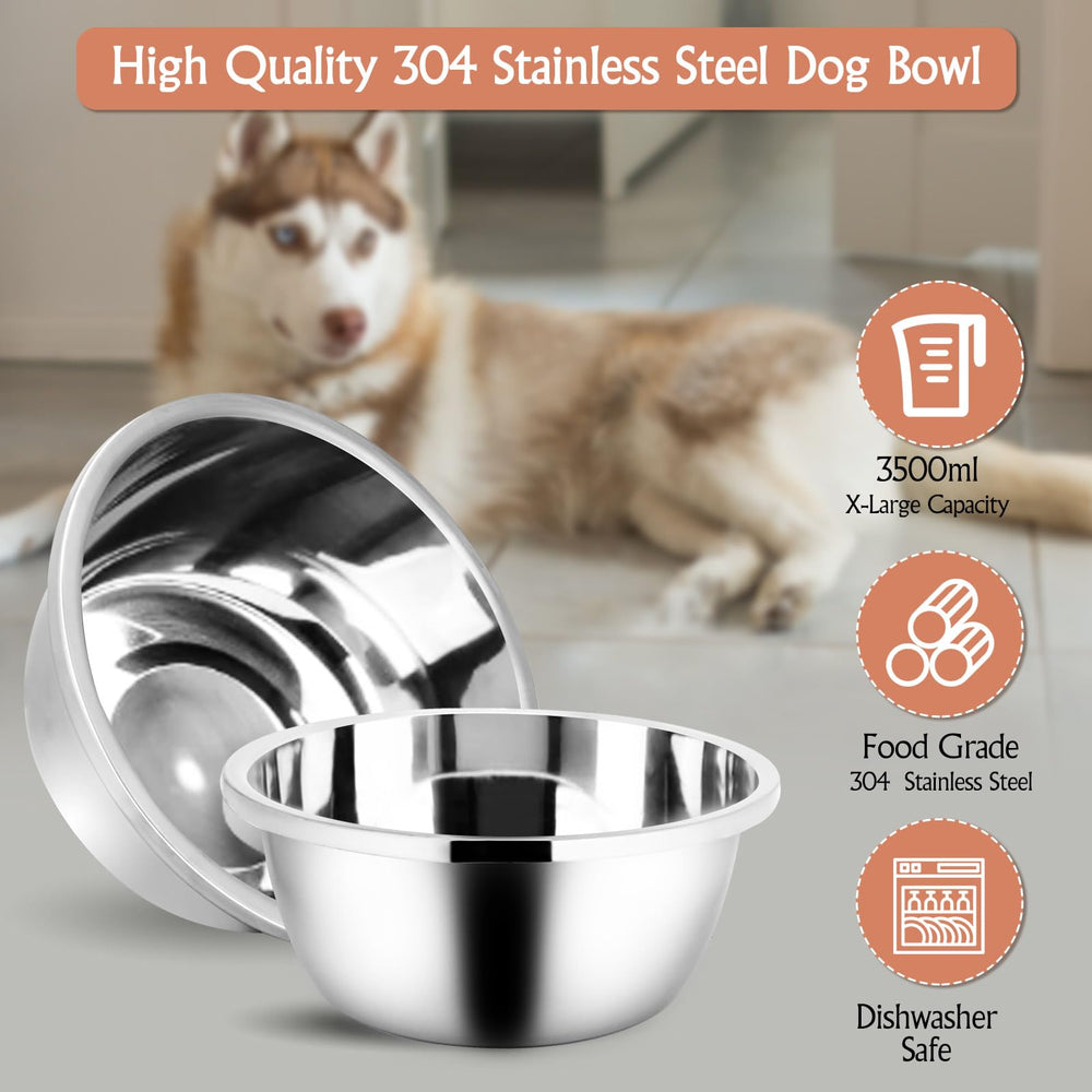 Spacnom 3.5L capacity per bowl; ample food and water for daily use.
