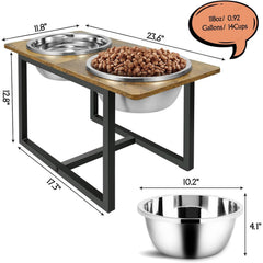 Spacnom two x-large stainless steel bowls offer ample meal space