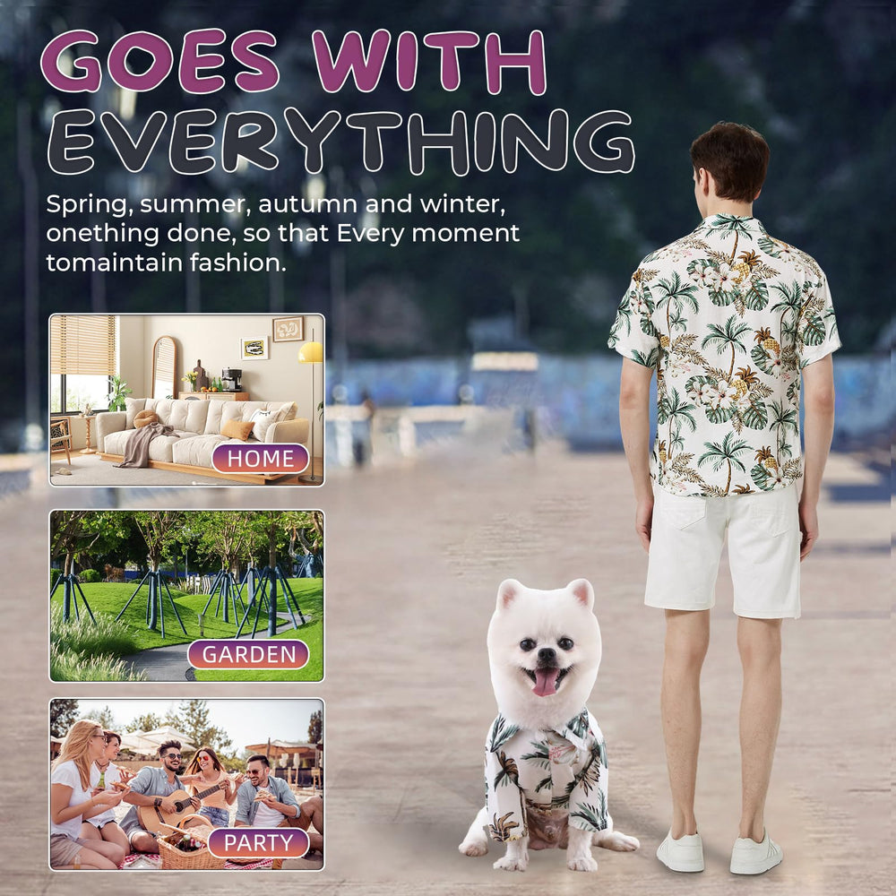 Spajoy Hawaii dog shirt floral-pattern highlights stylish summer vibes.