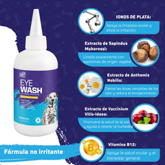 Spanielbuns eye wash gentle application shows easy, controlled eye care.