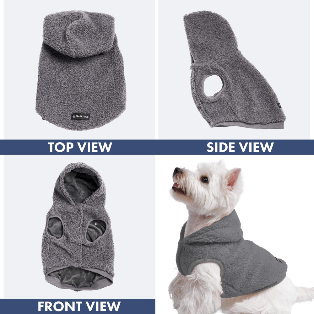Spark Paws adjustable double-breasted buttons enable precise fit for multiple breeds.