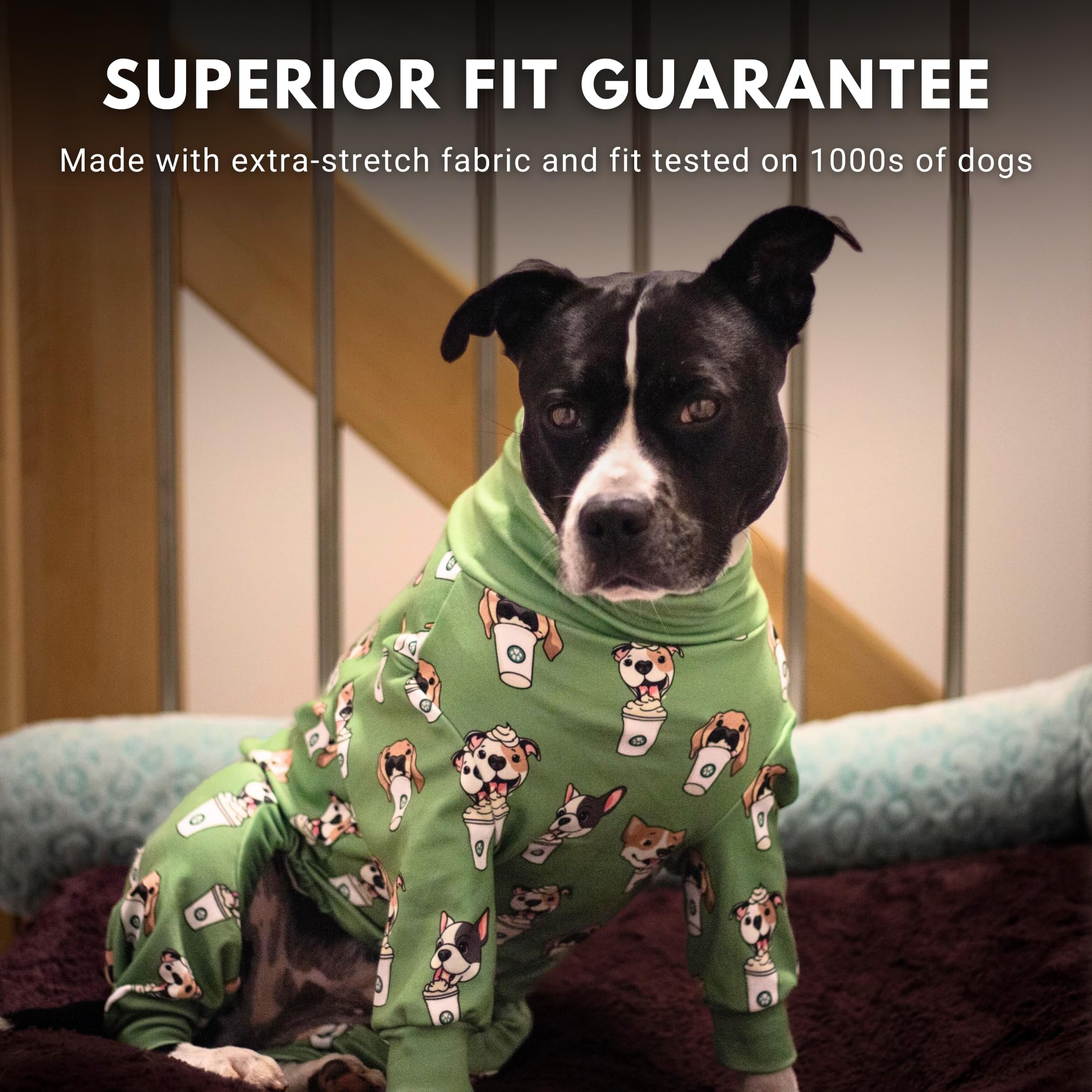 Spark Paws dog pajama durable knit close-up highlights lasting quality.