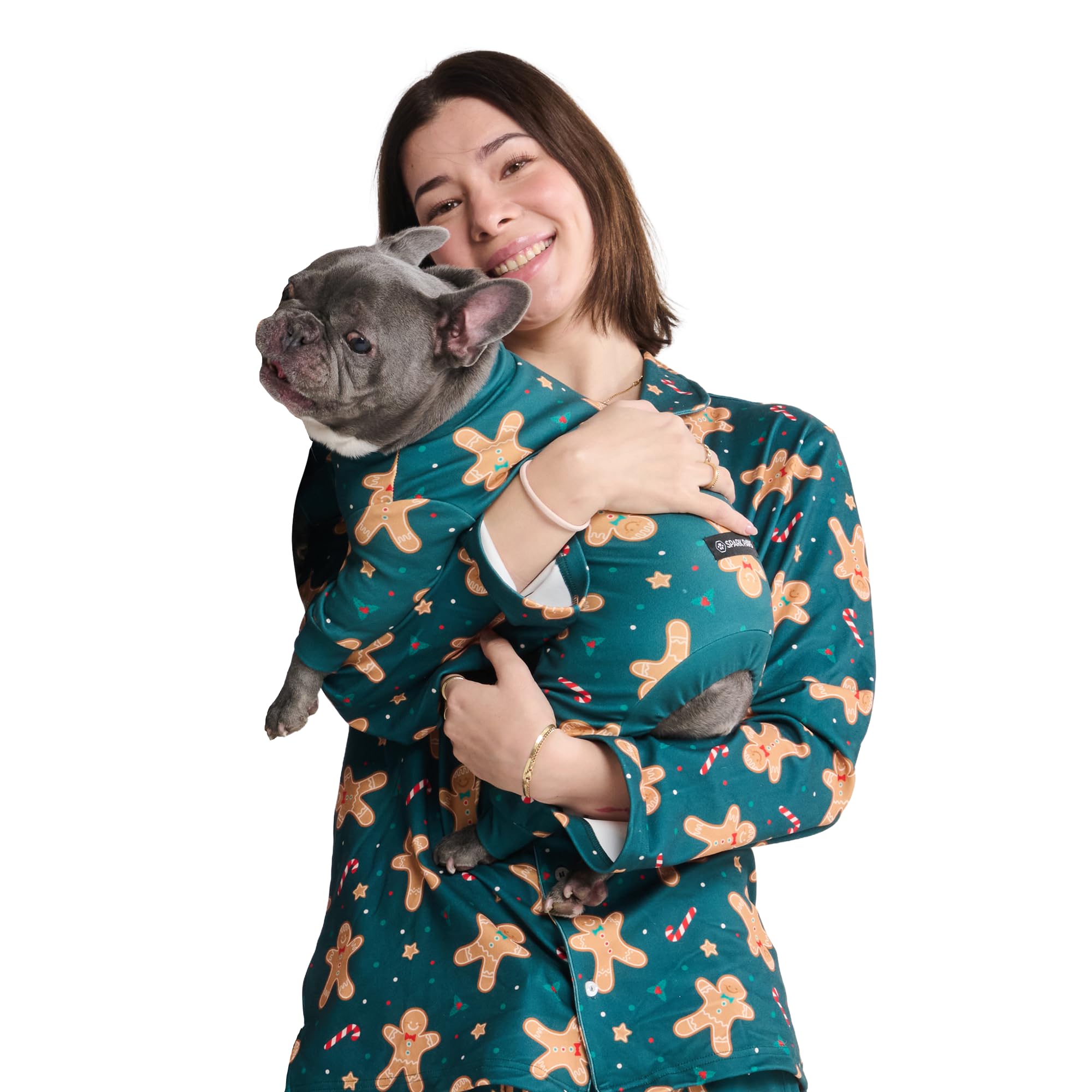 Spark Paws christmas matching pajama bottoms gingerbread-man for cozy family nights.