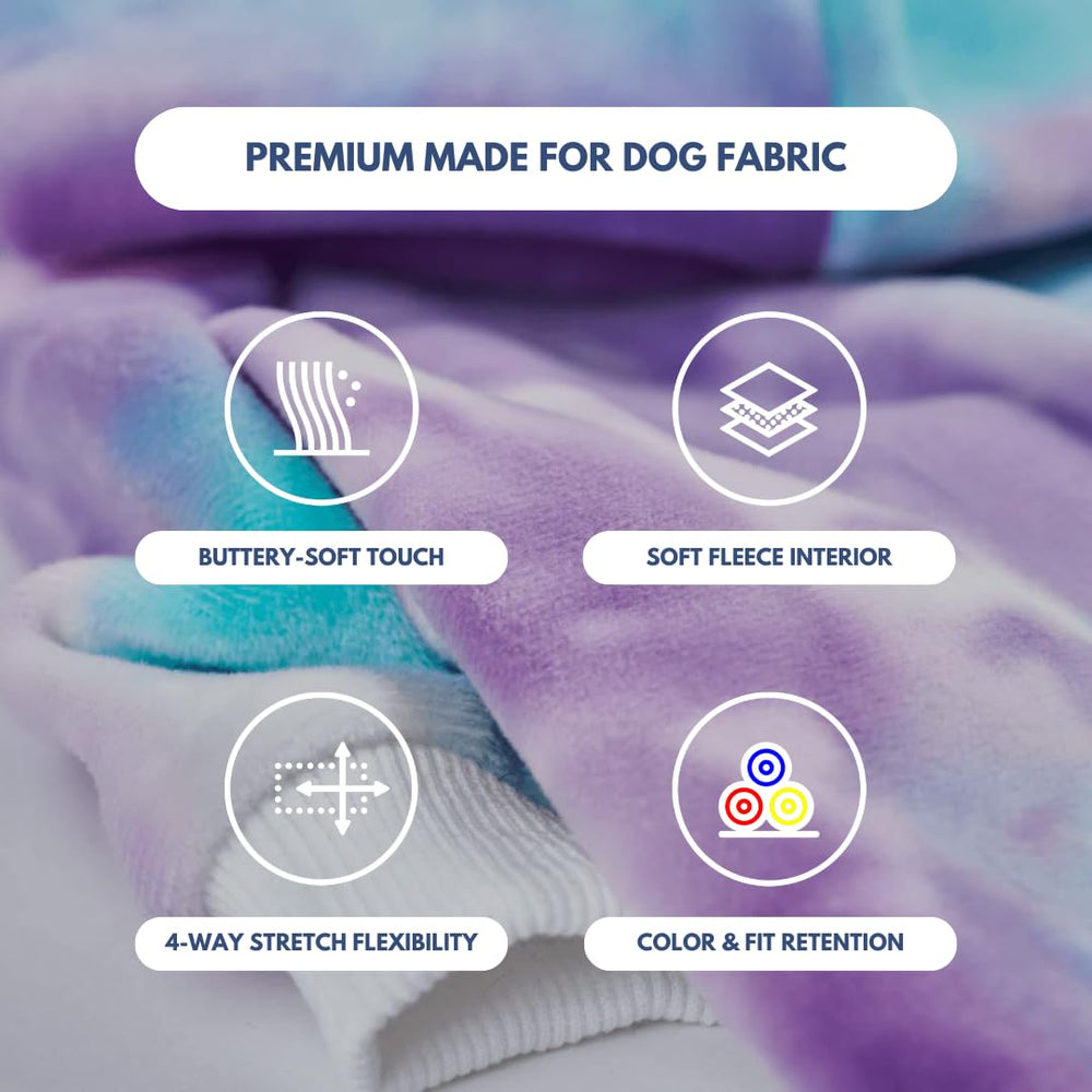 Spark Paws dog hoodie broad chest design supports comfortable fit for larger breeds.
