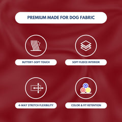 Spark Paws dog hoodie Burgundy leash-opening view with convenient harness access