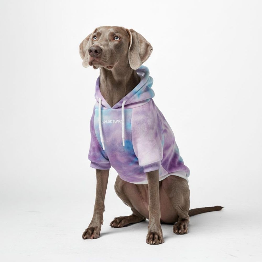 Spark Paws dog hoodie with soft butter-stretch fabric for flexible movement.