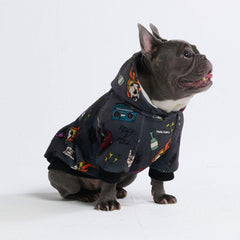Spark Paws dog hoodie with soft fleece inside for cozy warmth on walks.