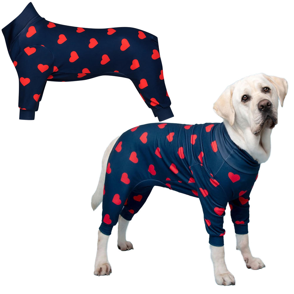 Spark Paws dog pajama 4-way stretch close-up shows flexible movement for nightly wear.