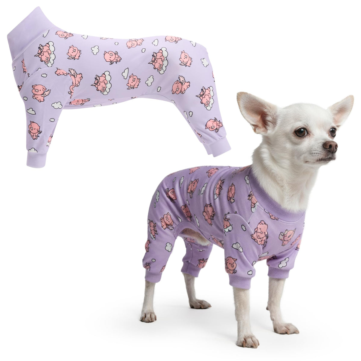 Spark Paws dog pajama 4-way stretch for flexible movement across breeds