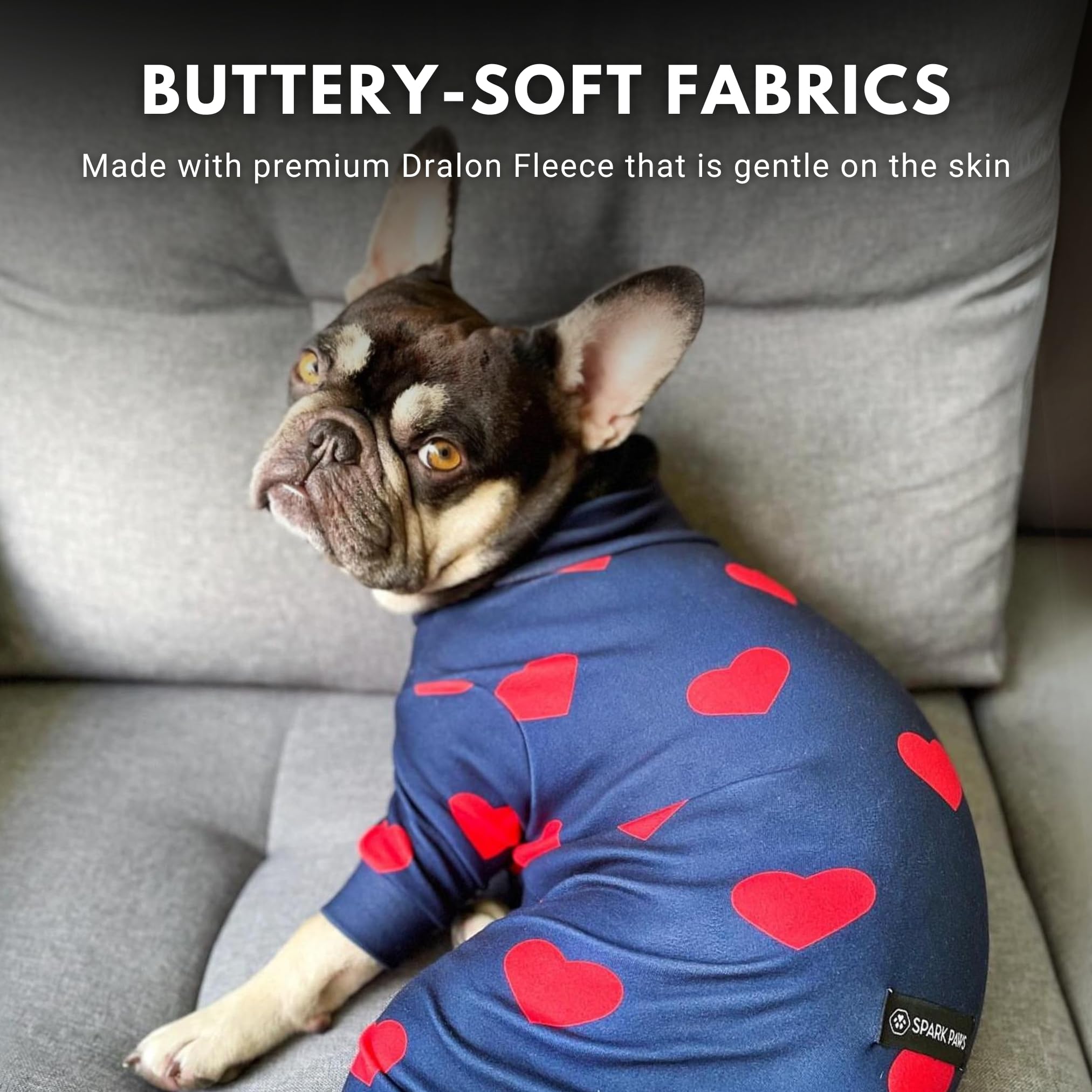 Spark Paws dog pajama durable stitching promises lasting comfort night after night.
