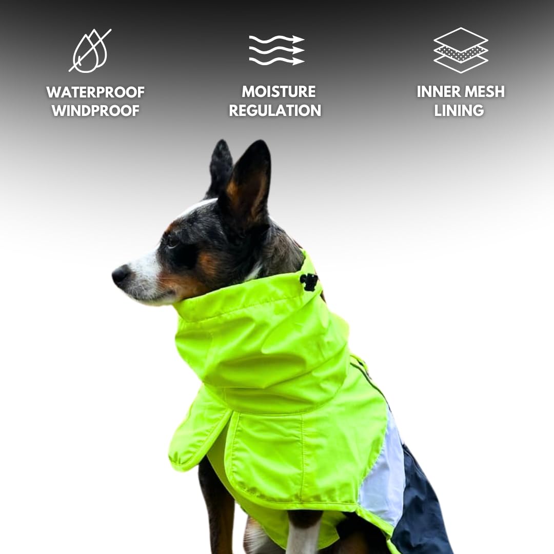 Spark Paws dog raincoat breathable mesh lining enhances comfort and airflow.