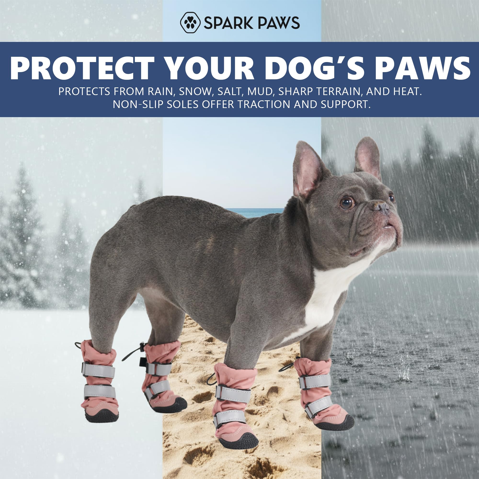 Spark Paws breathable interior lining keeps paws comfortable in warm weather