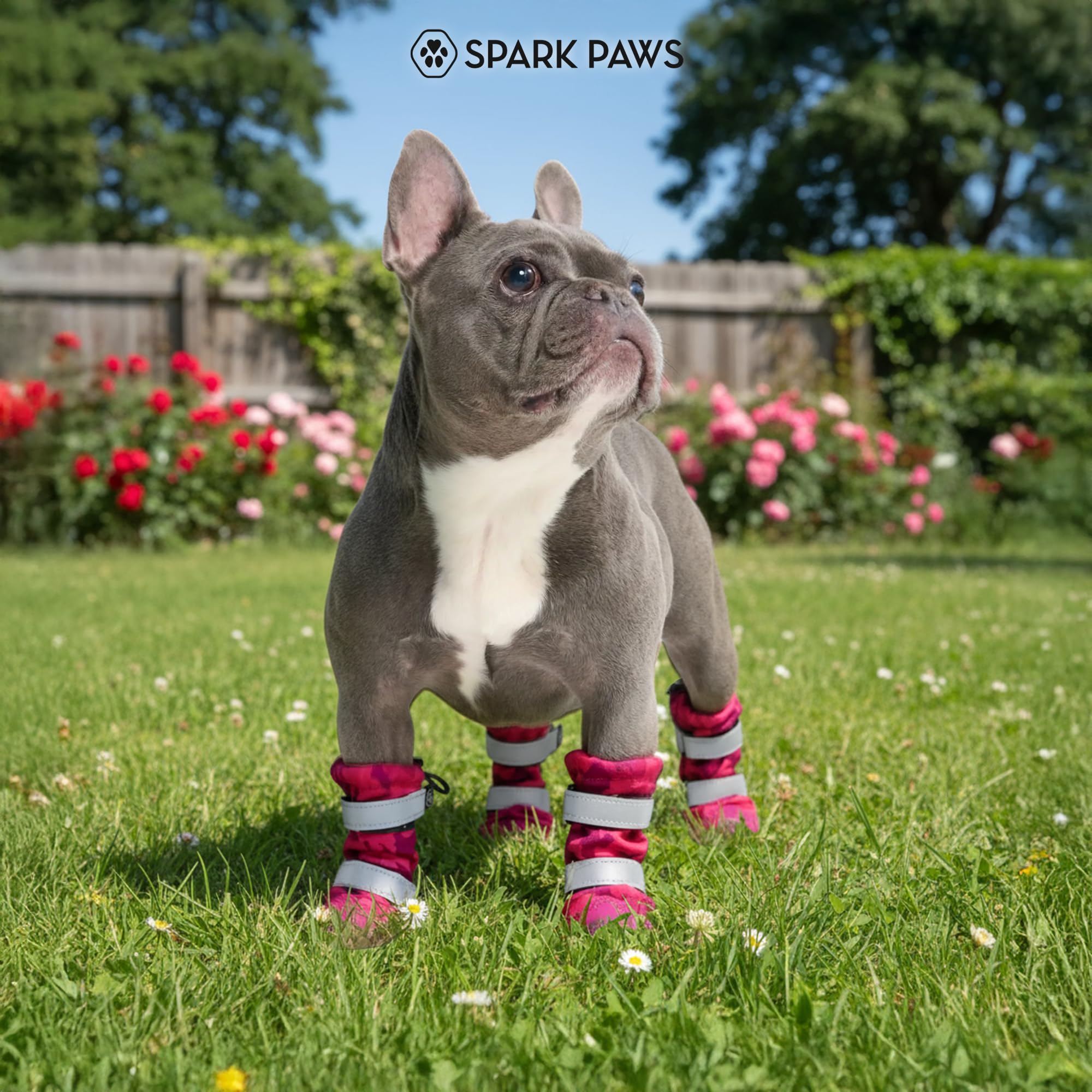 Spark Paws reflective straps glow during dawn strolls for enhanced visibility