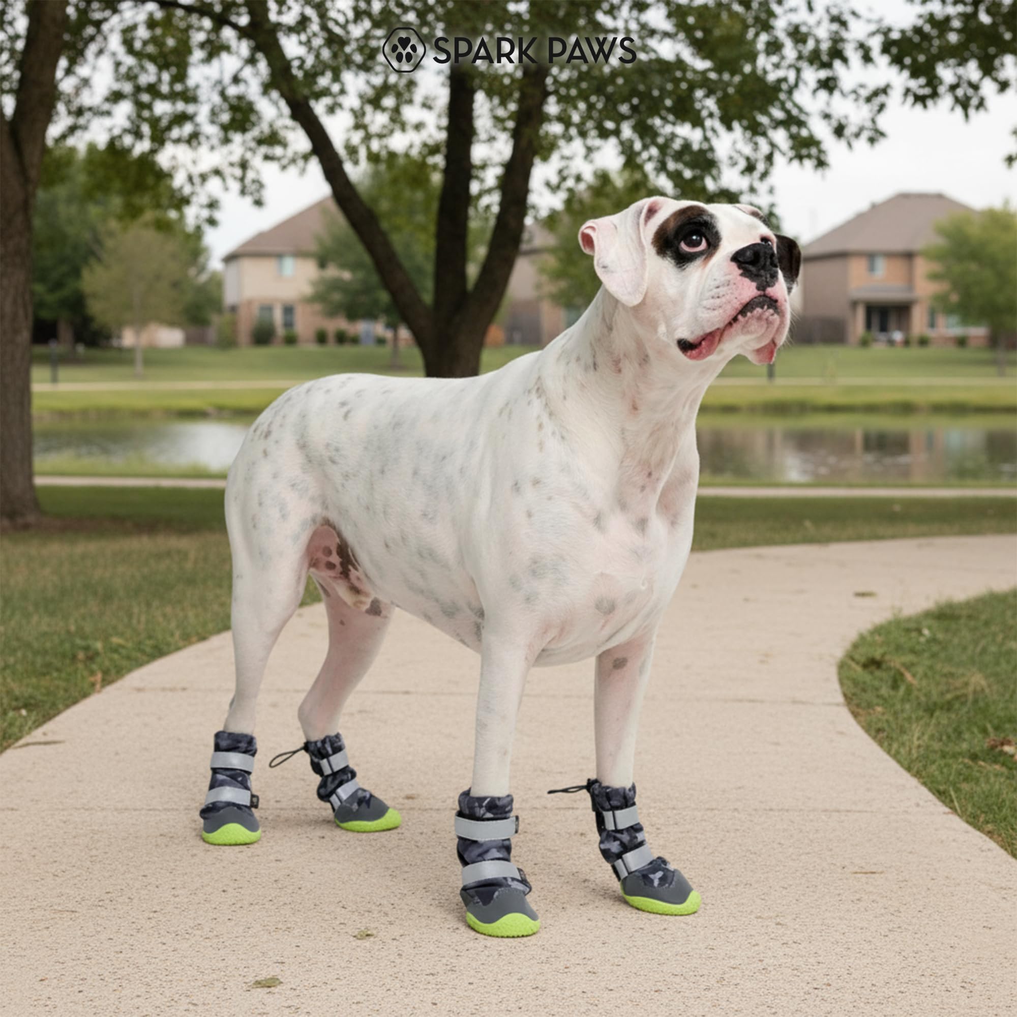 Spark Paws dog shoes size guide paw measurement helps proper fit.
