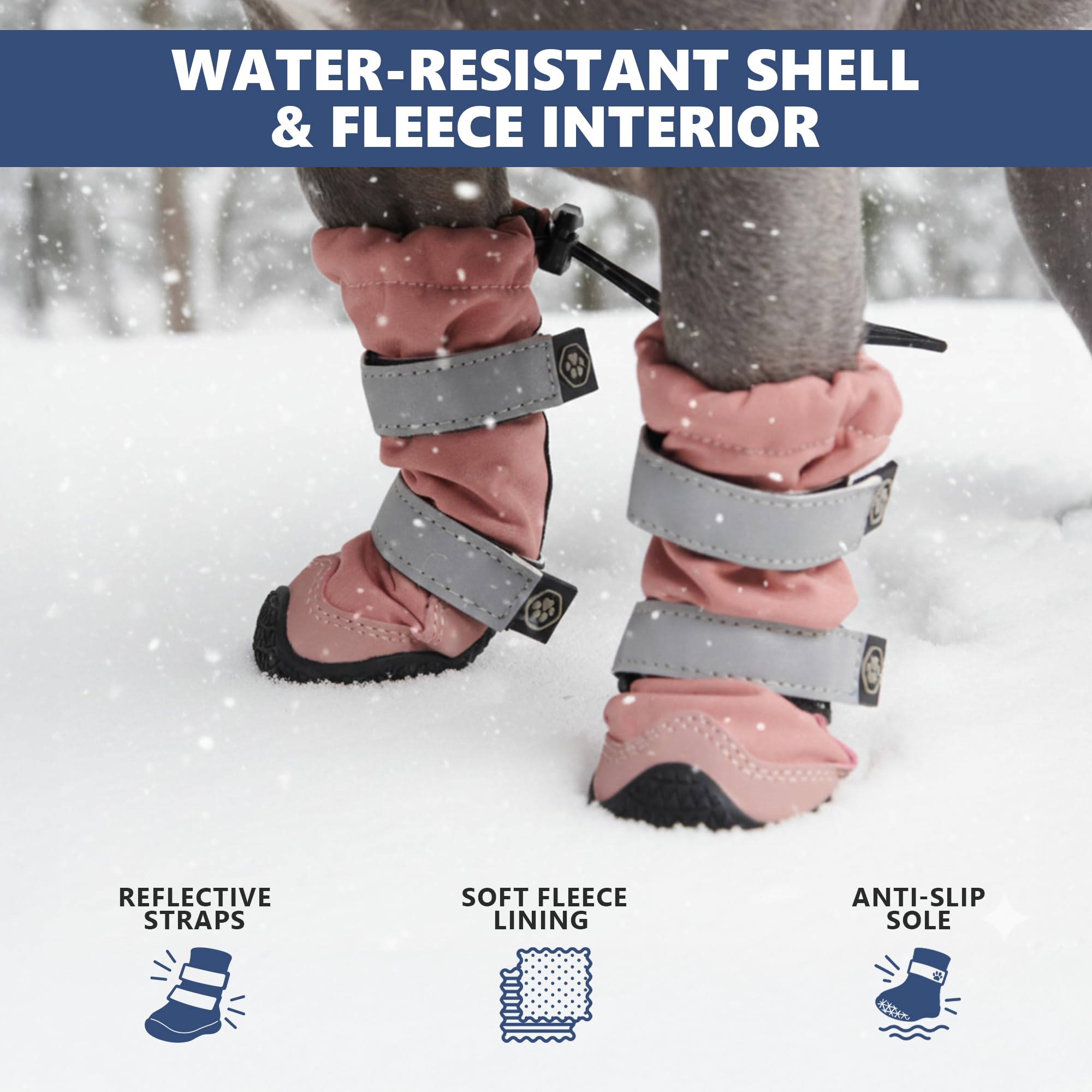 Spark Paws Velcro toggle secure-fit boots stay on during activity