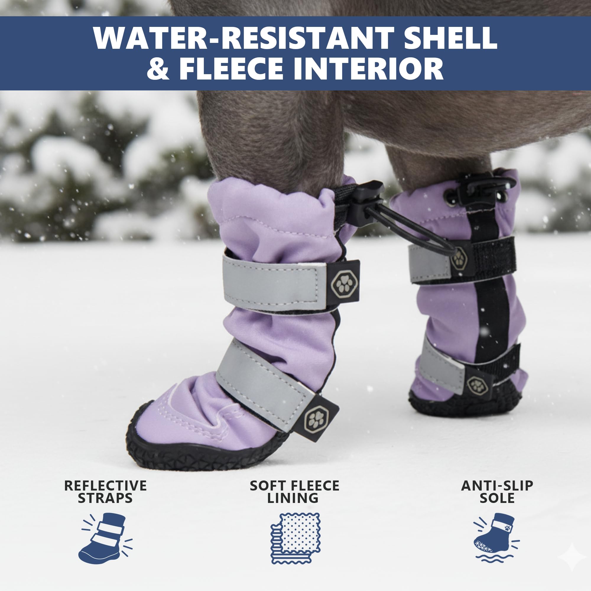 Spark Paws lilac waterproof-fabric closeup highlighting weather protection