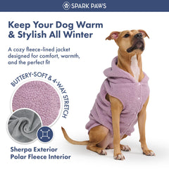 Spark Paws fleece jacket features adjustable double-breasted fit for a tailored look.