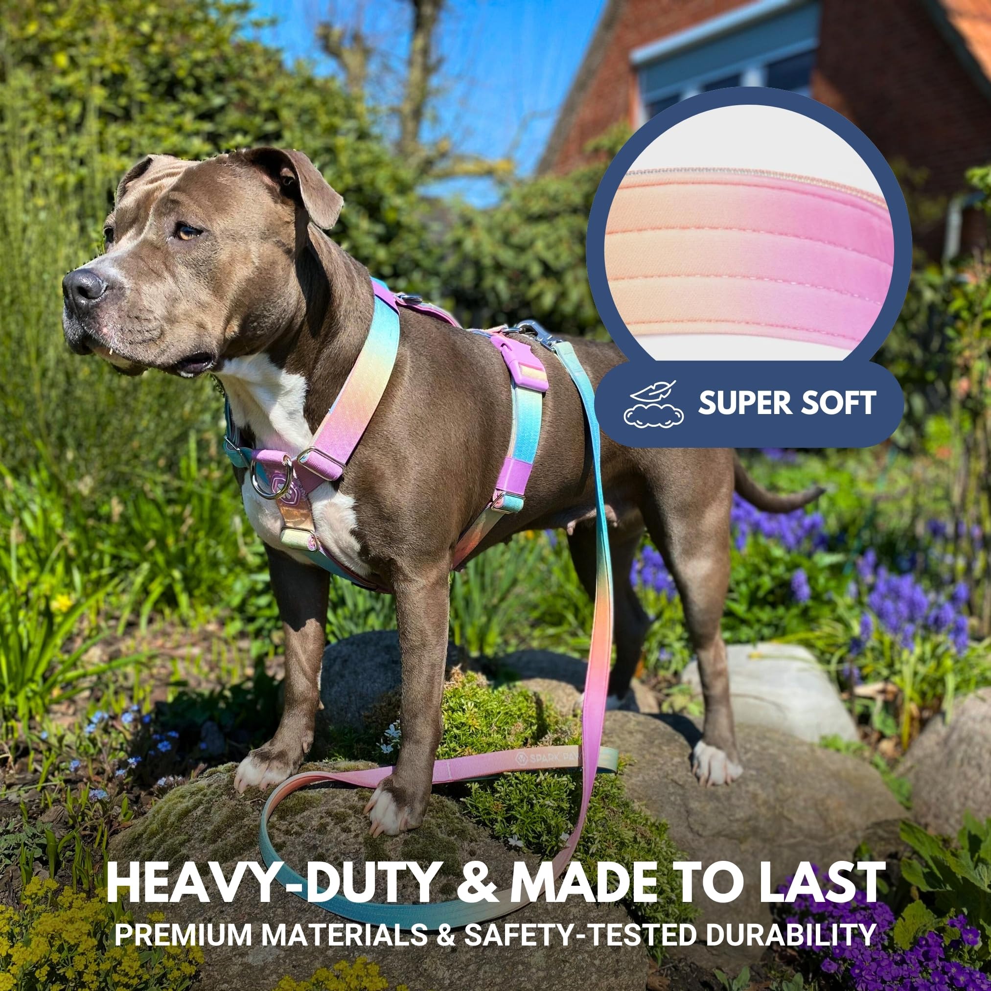 Spark Paws Adjustable fit image demonstrates snug chest and torso customization