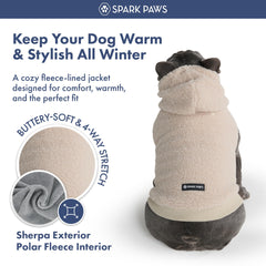 Spark Paws hooded sweater vest hood closeup for secure styling during play