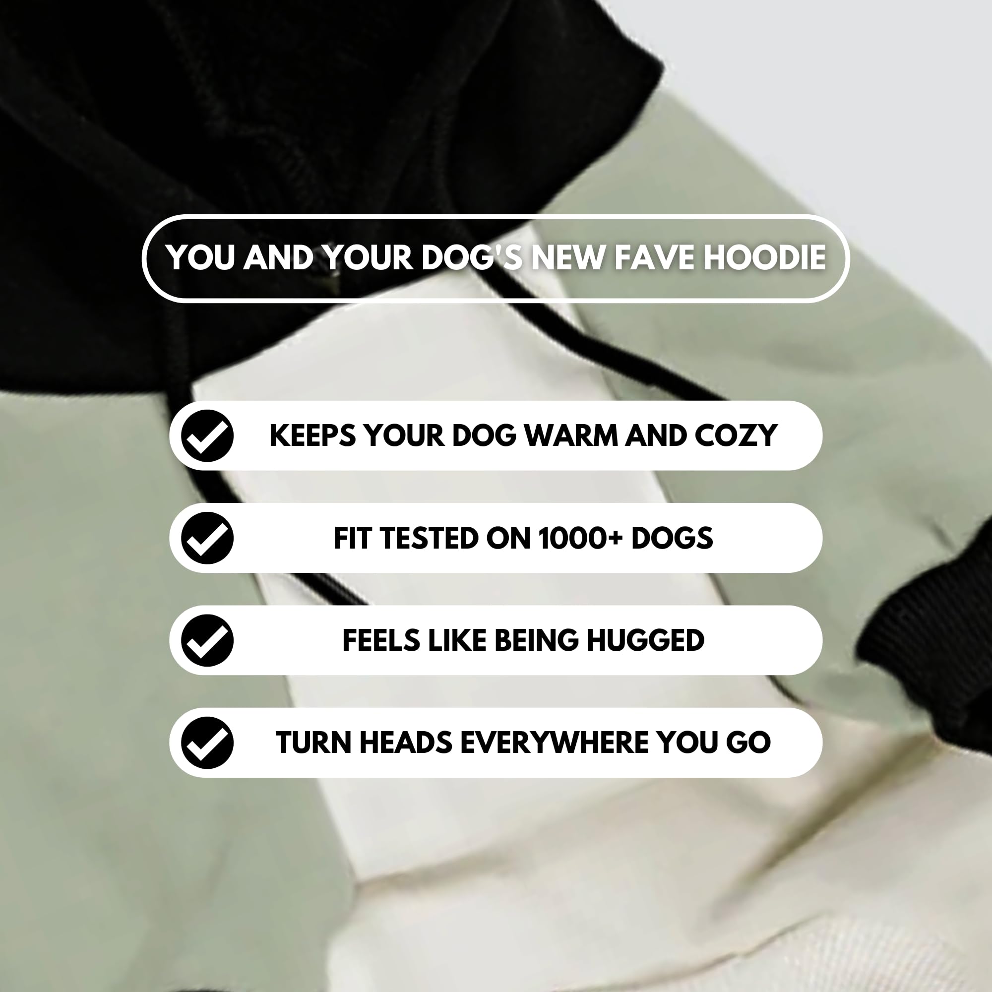Spark Paws Human Hoodie olive cream XL drawcord hood provides adjustable warmth on outings
