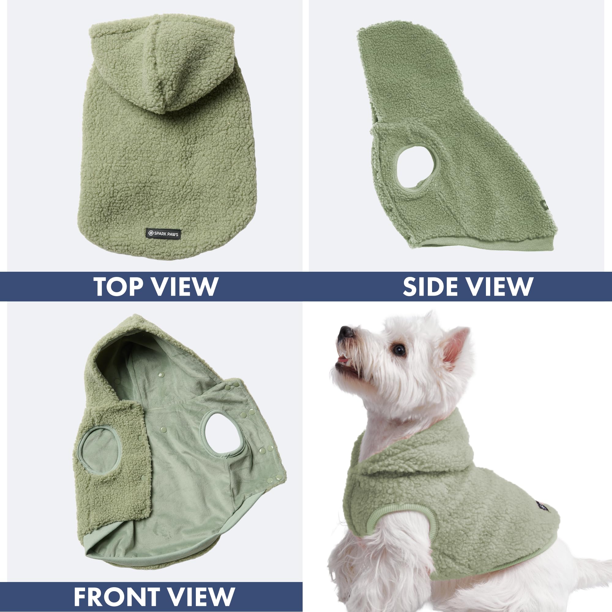 Spark Paws interior polar fleece lining for extra warmth during cold outings