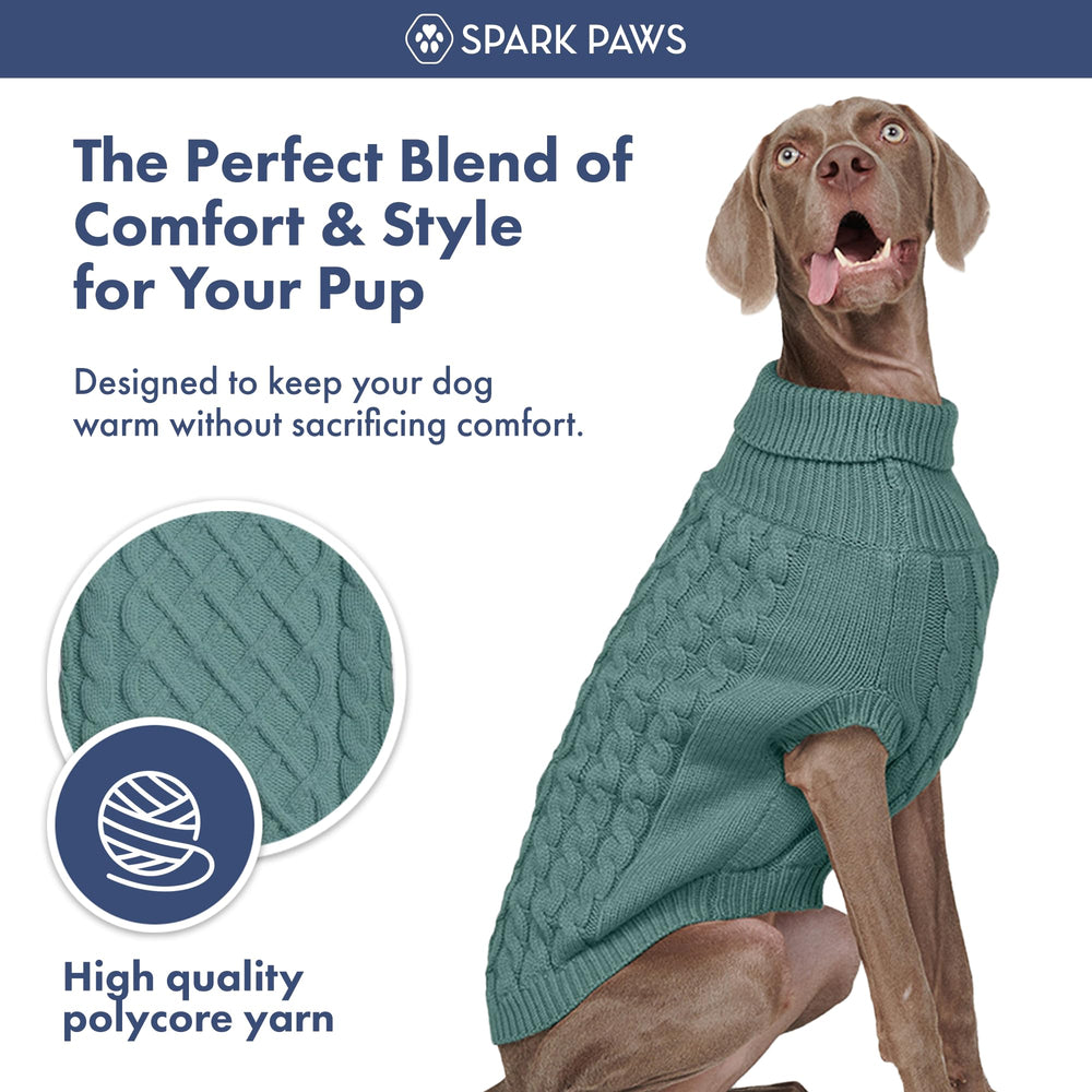 Spark Paws Knit Dog Sweater easy-potty design with deep V-cut for quick bathroom breaks.