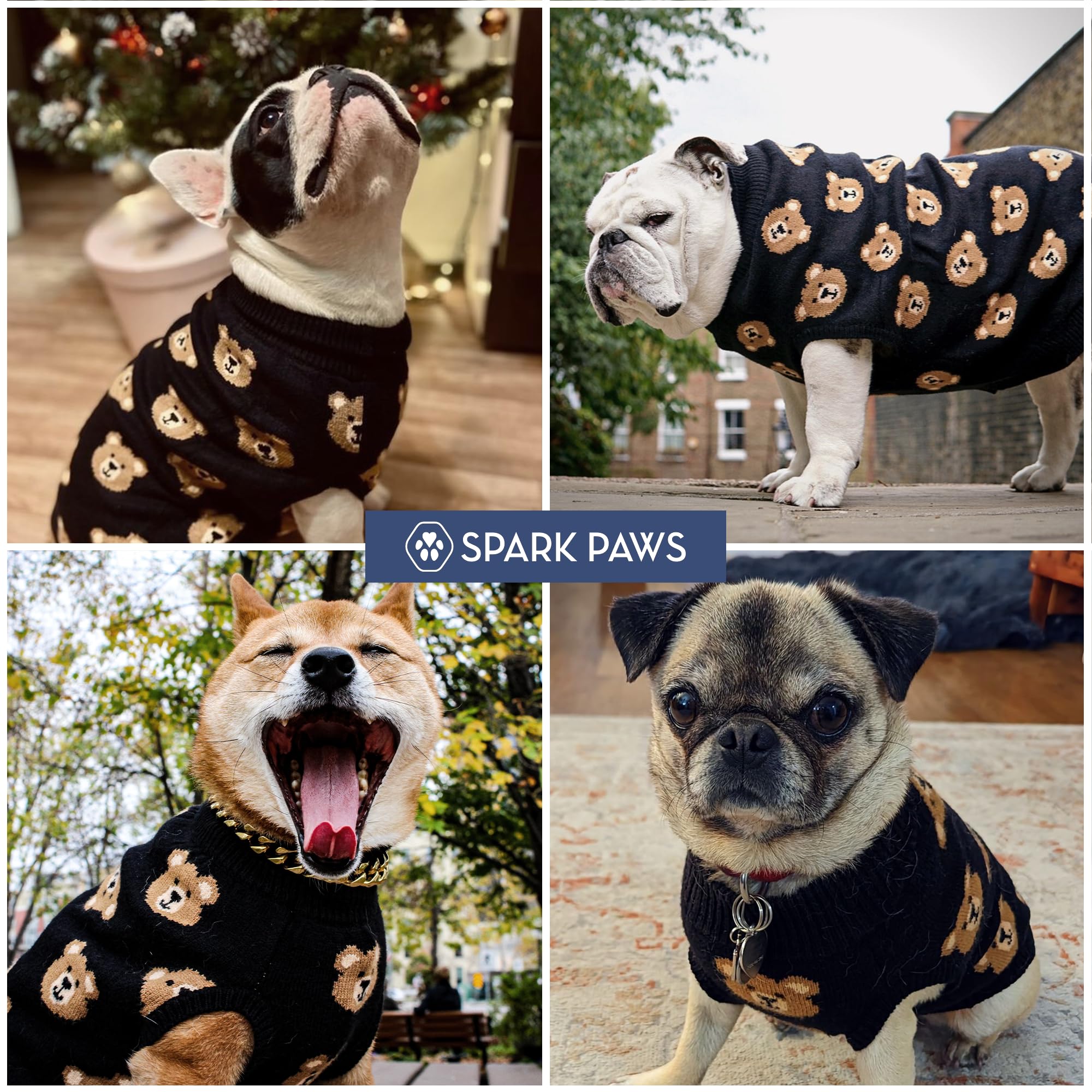 Spark Paws Knit Dog Sweater machine-wash-cold icon demonstrating easy care.