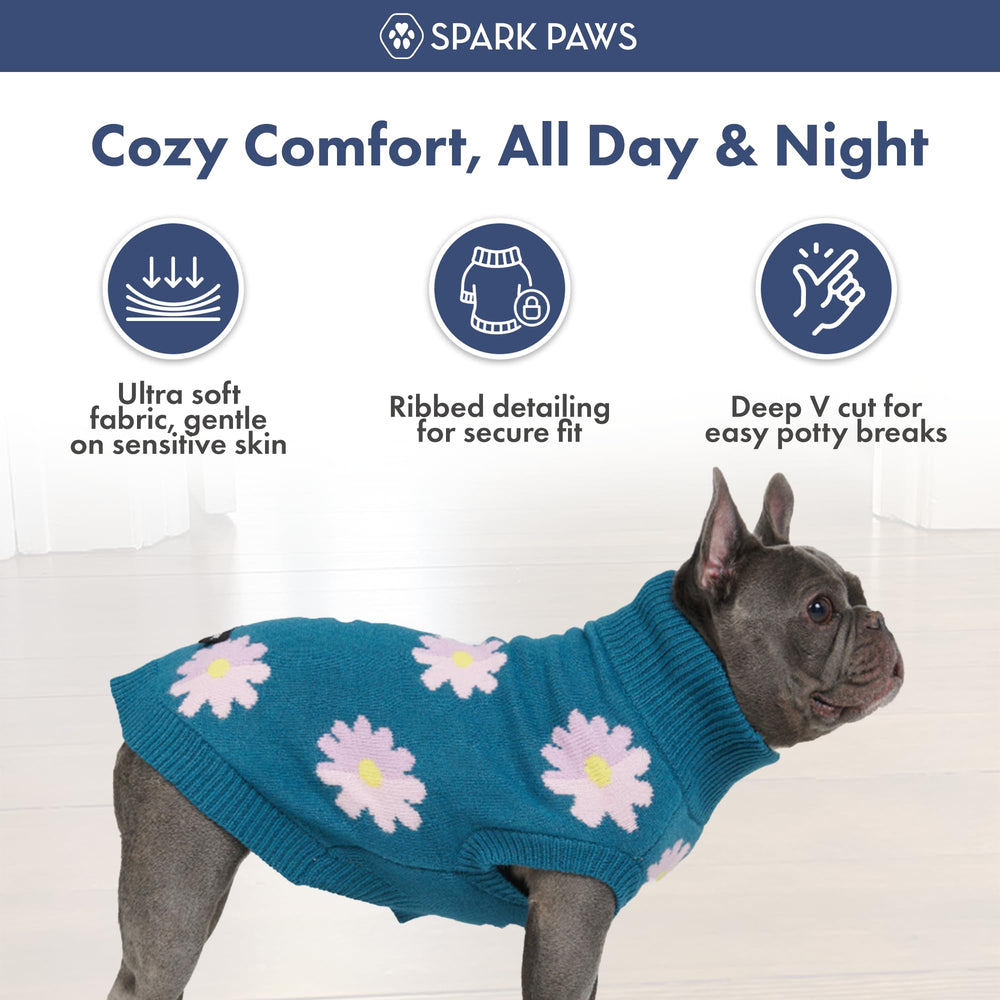 Spark Paws Knit Dog Sweater winter-ready for cozy lounging and quick walks