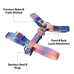 Spark Paws No Pull Harness Kaleidoscope-03 padded neoprene for comfortable all-day wear.